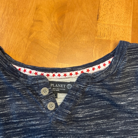 FREE PLANET, MEN'S XL, SHORT SLEEVE, BLACK-WHITE W RED/WHITE TRIM, BU… - Picture 3 of 6